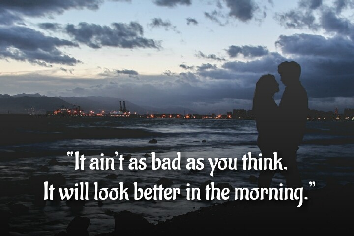 evening time a couple love written on quotes